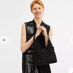 Coach Brooklyn 28 Shoulder Bag Croc Suede